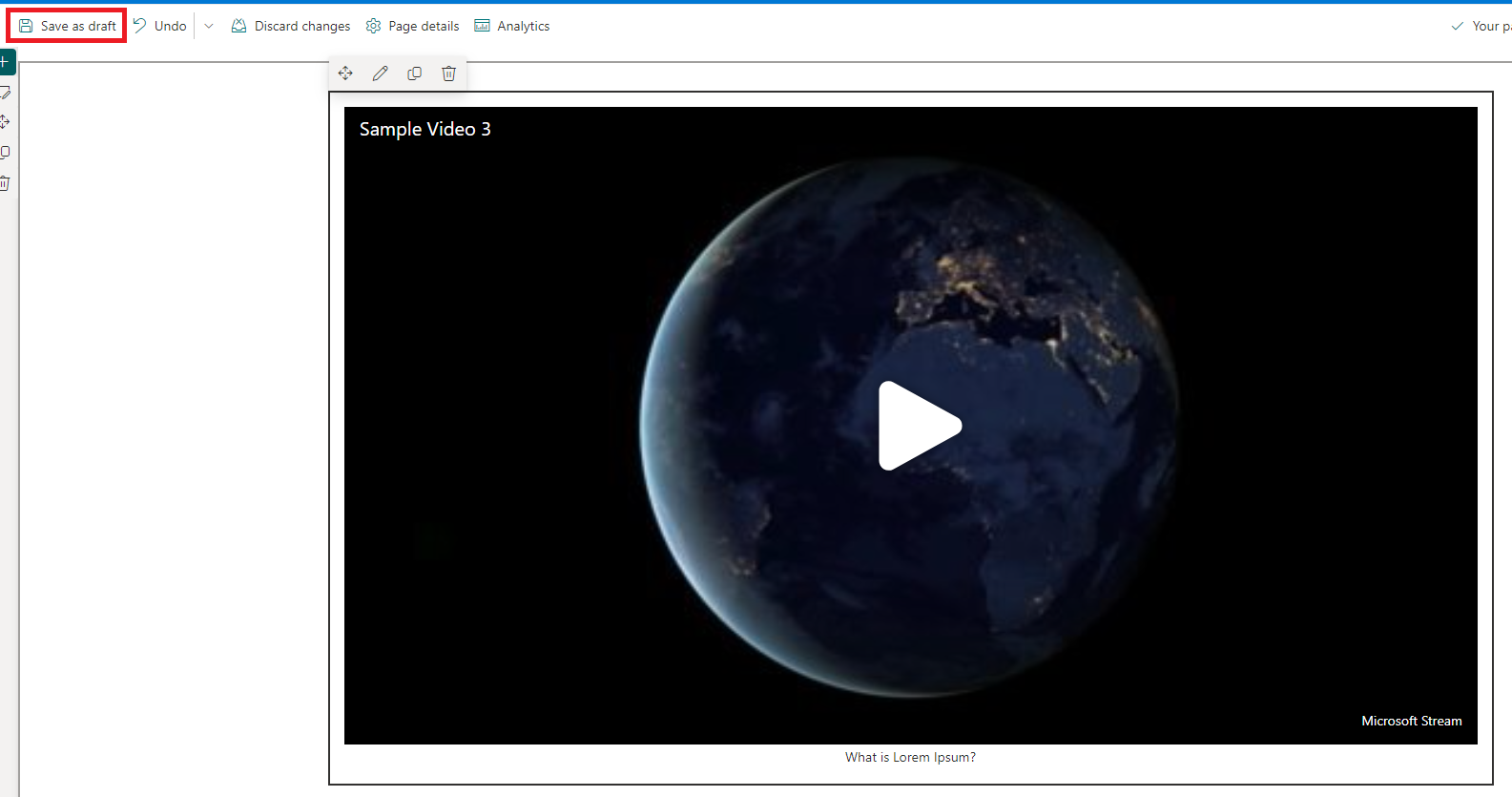 Video Embed using File Viewer webpart in SharePoint Online Modern Page